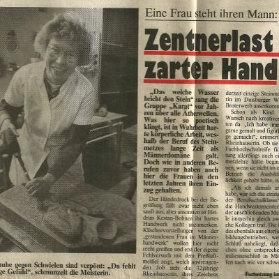 Zentnerlast in zarter Hand