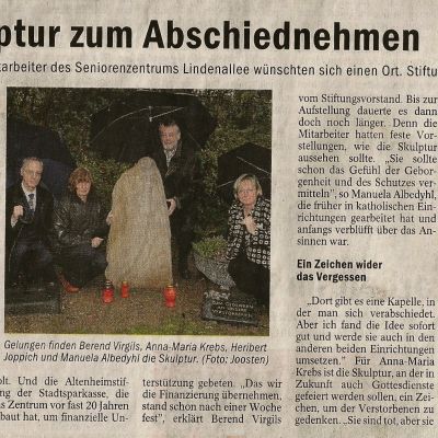 Eine Skulptur zum Abschiednehmen